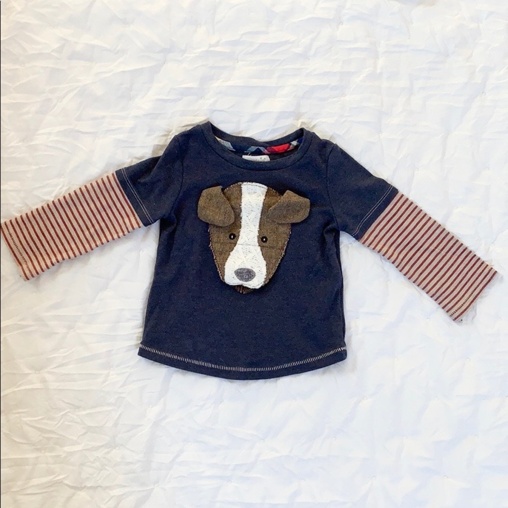 Mudpie Boy’s Dog Shirt Navy & Red 12/18 month